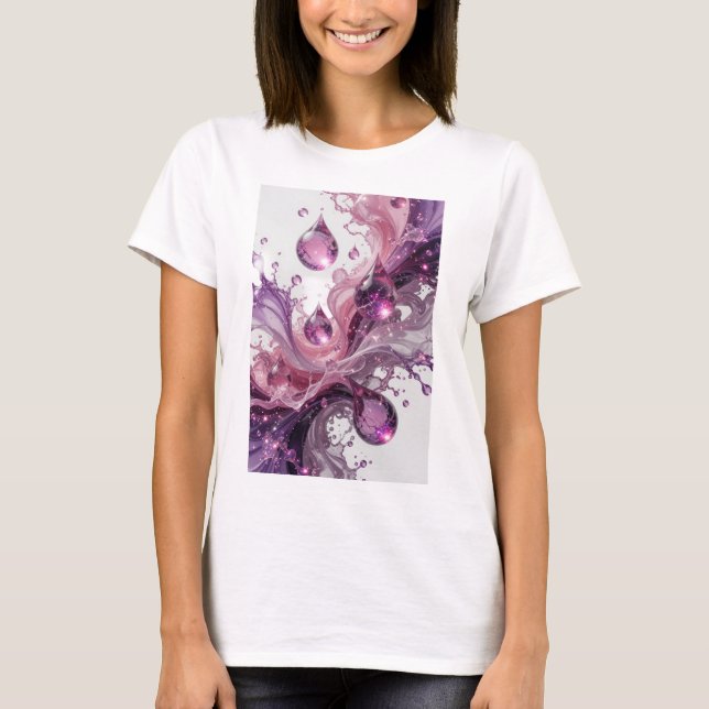 Camiseta Estilosa Roxa com Slogan de GOTA DE ÁGUA (Frente)