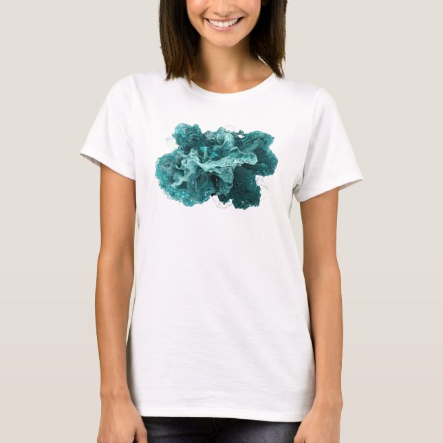 Camiseta Estilosa Teal de ARTE ABSTRATA (Frente)