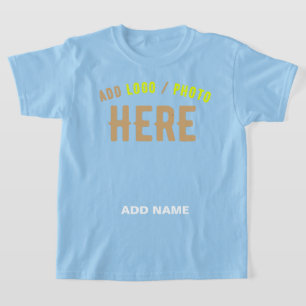 CAMISETA ESTILOSO MODERNO AZUL CLARO VERIFICADO MARCADO