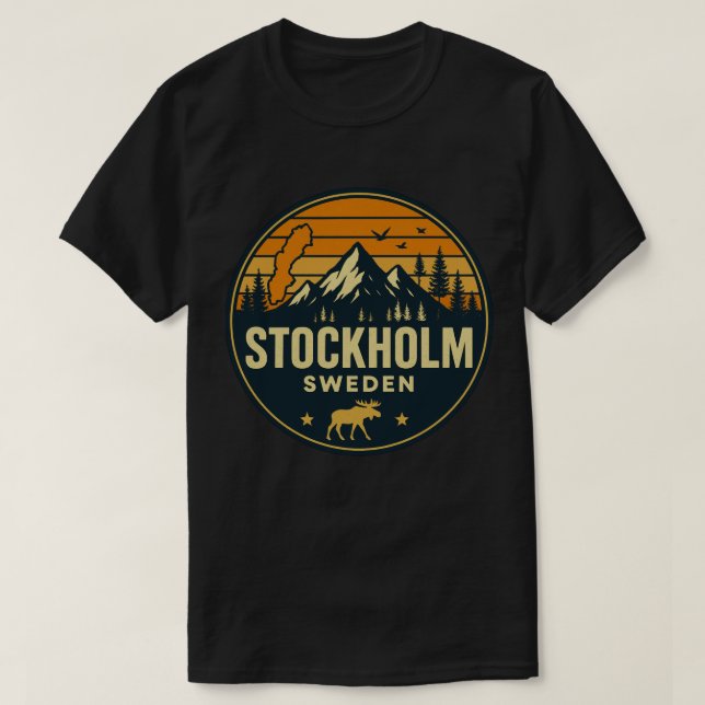 Camiseta Estocolmo, Suécia Sverige (Frente do Design)