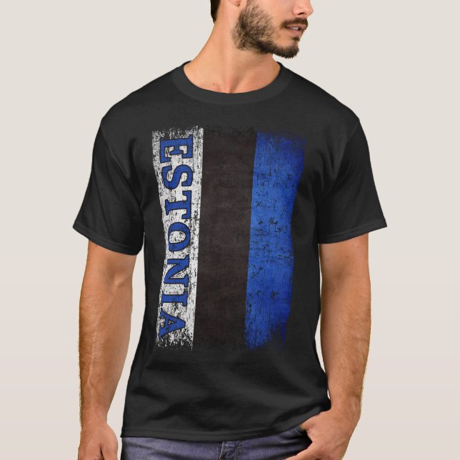 Camiseta Estônia Bandeira Mulheres Presentes Homens Criança (Frente)