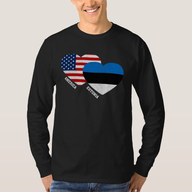 Camiseta Estonia Flag  Estonian American Pride Vintage (Frente)