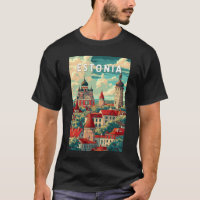 Estônia - Ilustração - Viagem Art Vintage