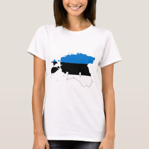 CAMISETA ESTÔNIA - MAPA/BANDEIRA/CORES/EMBLEM