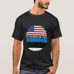 Camiseta Estônia Mostra Bandeiras Americana E Estoniana