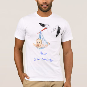 Camiseta Estou a caminho. Bebê do Carregando Stork Engraç