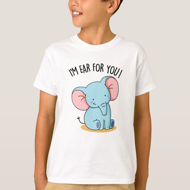 Camiseta Estou a ouvir-te, Elefante Engraçado (Frente)
