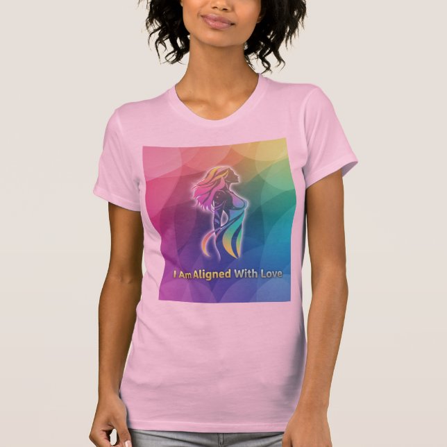 Camiseta Estou Alinhado Com Amor Arte Espiritual Moderna (Frente)
