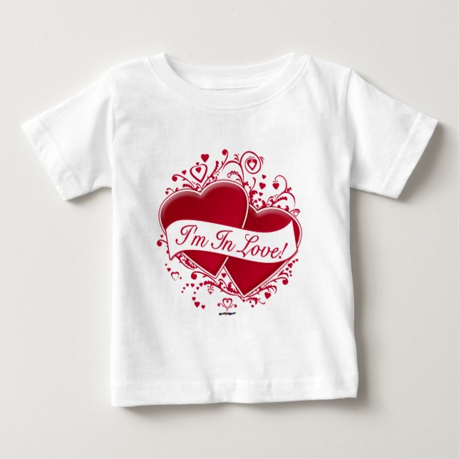 Camiseta Estou apaixonado! Corações Vermelhos (Frente)