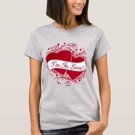 Camiseta Estou apaixonado! Corações Vermelhos