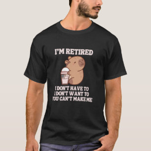Camiseta Estou Aposentado Capivara Engraçada Bebendo Café G