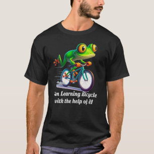Camiseta Estou aprendendo bicicleta com a ajuda da IA