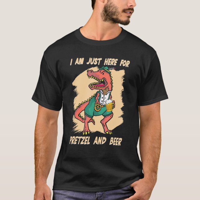 Camiseta Estou Aqui Apenas Para Beer Dinossauros Alemão Báv (Frente)