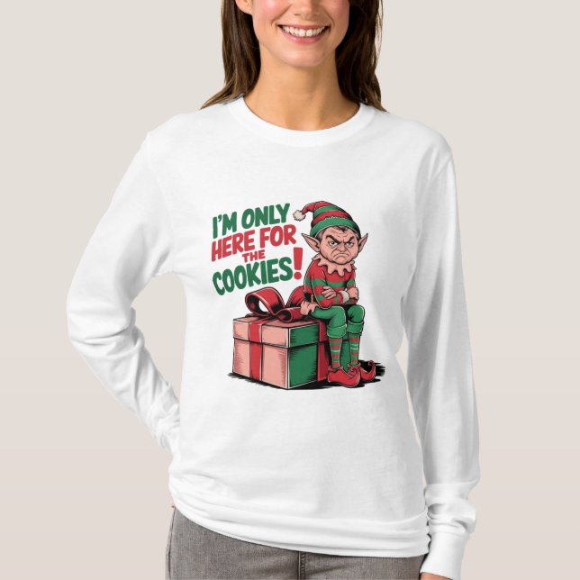 Camiseta Estou aqui apenas para o design de Cookies (Frente)