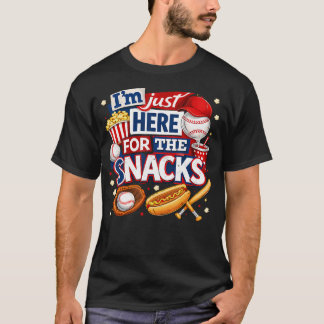 Camiseta ESTOU Aqui Apenas Para Os Lanches Piada Beisebol