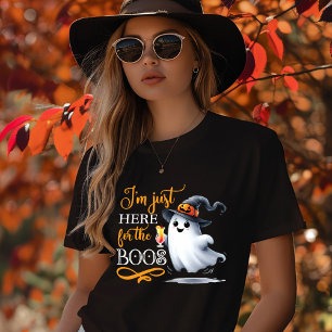 Camiseta Estou Aqui Apenas Para Os Vaias de Halloween 
