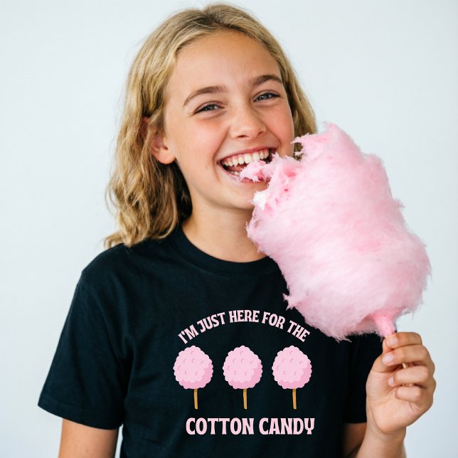 Camiseta Estou Aqui Apenas Pelo Algodão Doce (Criador carregado)