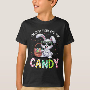 Camiseta Estou Aqui Apenas Pelo Chocolate De Páscoa Funny P