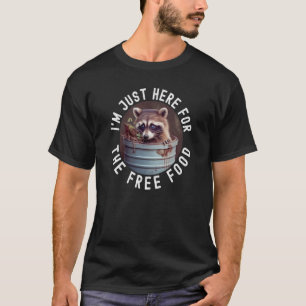 Camiseta Estou Aqui Apenas Pelo Comida Grátis Guaxinim 3