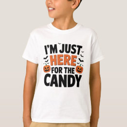 Camiseta Estou Aqui Apenas Pelo Doce Funny Halloween