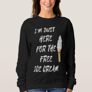 Camiseta Estou Aqui Apenas Pelo Sorvete Grátis Citação Home