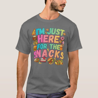 Camiseta Estou Aqui Apenas pelos Lanches Comida Foodie Humo