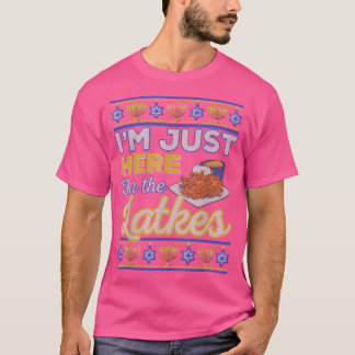 Camiseta Estou aqui para a Comida J do Hanukkah Engraçado d