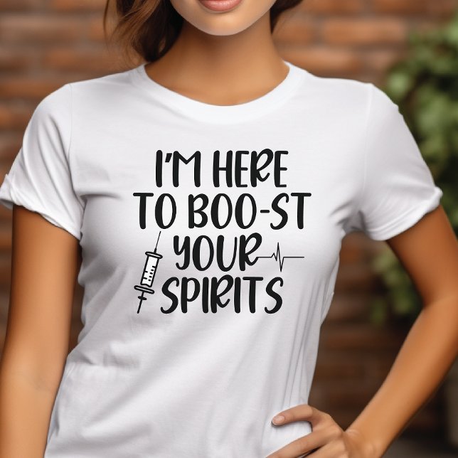 Camiseta Estou aqui para a rua das suas espíritos no Dia da (I'm Here To Boo-st Your Spirits Halloween T-shirt)