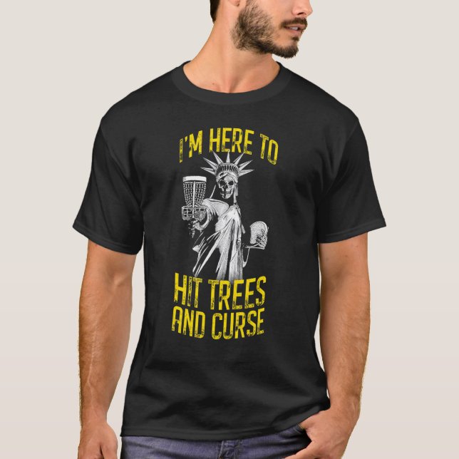 Camiseta Estou aqui para acertar árvores e amaldiçoar a lib (Frente)