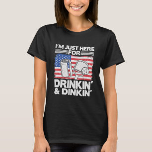 Camiseta Estou Aqui Para Bebendo Jantar Beer Usa Pic Sinali