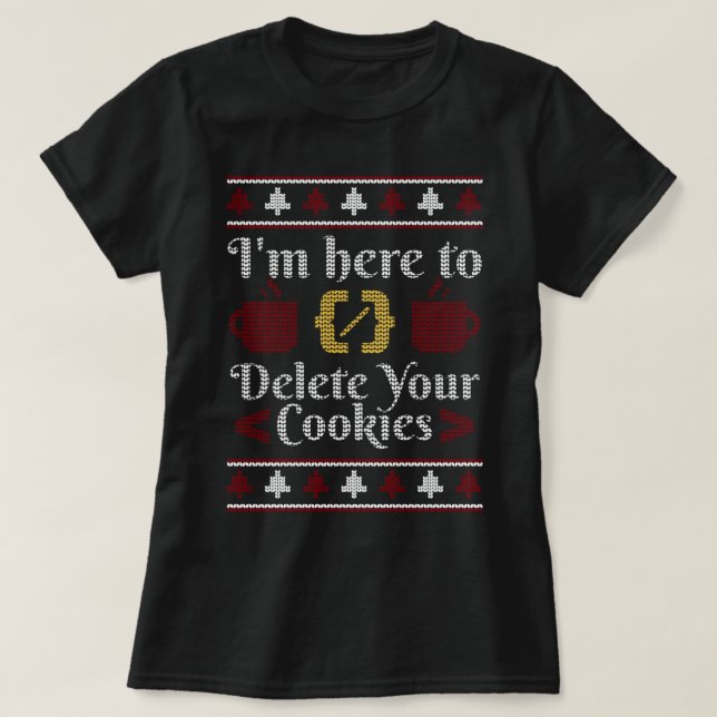 Camiseta Estou Aqui Para Excluir Seu Programa De Natal De C (Frente do Design)