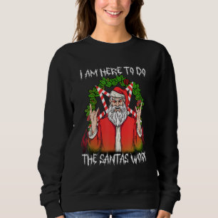 Camiseta Estou aqui para fazer o trabalho do Santas na Satã