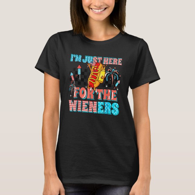 Camiseta Estou aqui para o Cachorro Quente 4 de (Frente)