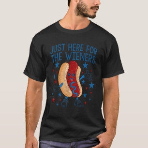 Camiseta Estou aqui para o cachorro quente dos salsichas 4