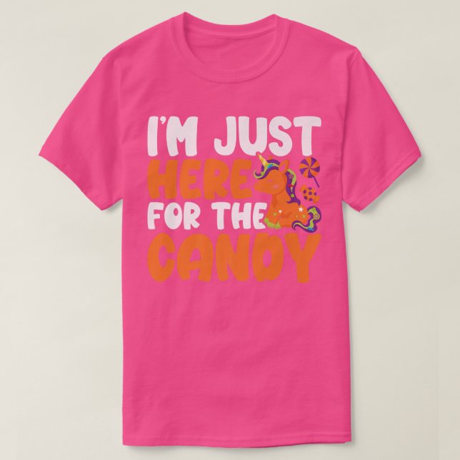 Camiseta Estou Aqui Para O Comida De Doces Unicorn. (Frente do Design)