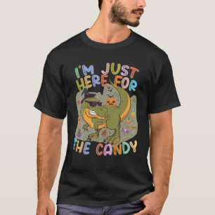 Camiseta Estou Aqui Para O Dia Das Bruxas De Dinossauros Do