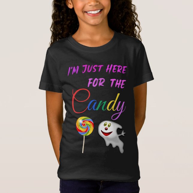 Camiseta Estou aqui para o doce - Rainbow Lollipop (Frente)