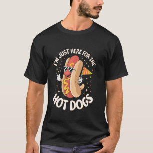 Camiseta Estou aqui para o Hot Dogs Pun Comida Lover Hot