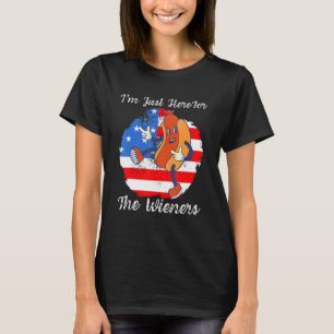 Camiseta Estou aqui para o salsicha de cachorro quente dos 