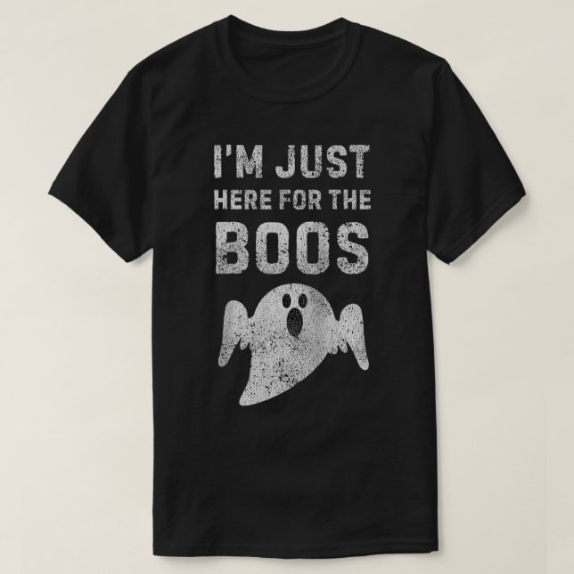 Camiseta Estou aqui para os Boos, Halloween Hilário (Frente do Design)