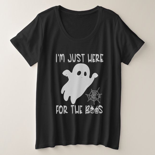 Camiseta Estou aqui para os Boos, White (Frente do Design)