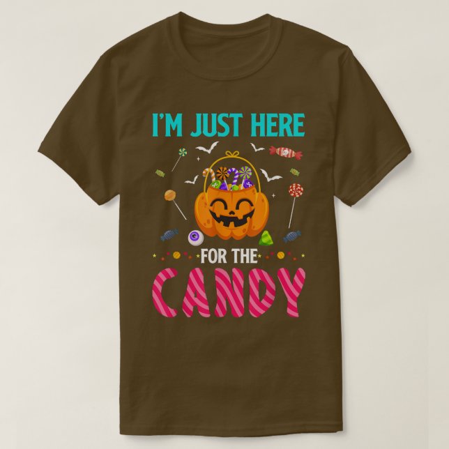 Camiseta Estou Aqui Para Os Doces Da Festa De Halloween Do  (Frente do Design)