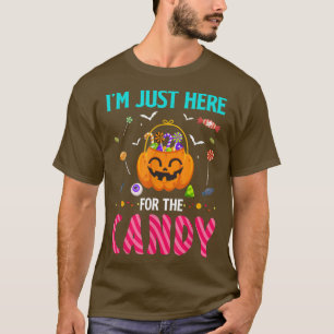 Camiseta Estou Aqui Para Os Doces Da Festa De Halloween Do