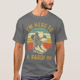 Camiseta Estou Aqui para Pardi Botas de Cowboy Desertos Oci