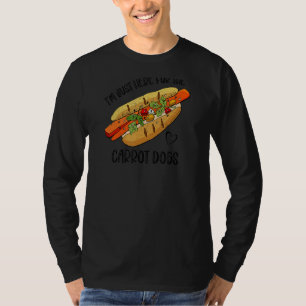 Camiseta Estou aqui pela Comida Humo dos Cães de Cenoura