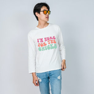 Camiseta Estou aqui pela Páscoa engraçada dos pintinhos