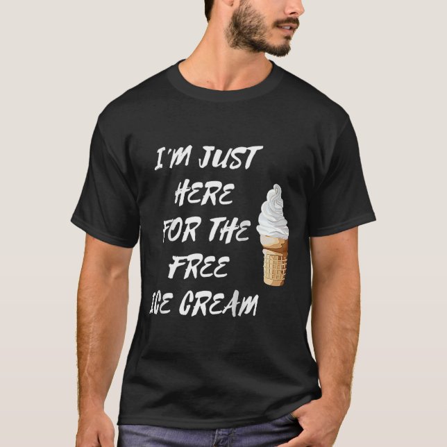 Camiseta Estou aqui pelo Sorvete Gratuito Gelato Cone R (Frente)