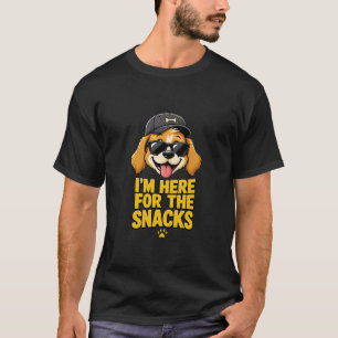 Camiseta Estou Aqui Pelos Lanches Cachorro Fofo Filhote Ama