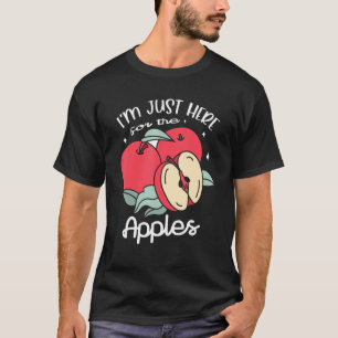 Camiseta Estou aqui só para a Fruta das Maçãs Comer Maçã