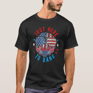 Camiseta Estou Aqui Só Para Fazer Barulho Roupas 4 De Julho